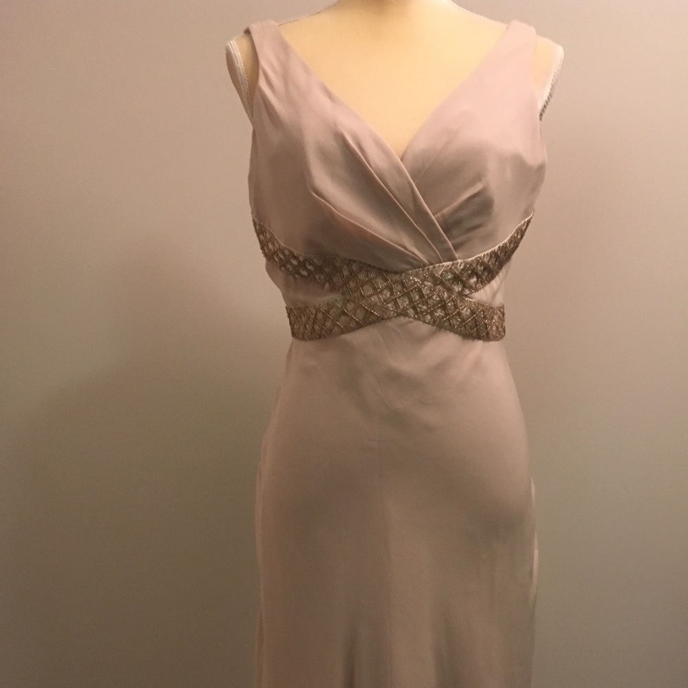 Anne Klein Cream Satin Cocktail Dress Size 6
